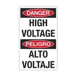 Danger High Voltage / Peligro Alto Voltaje 12" x 20" Sign